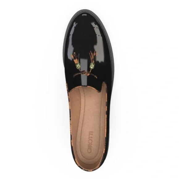 GIROTTI Italian Leather Custom Made Slip On Loafer Suede Leopard Tassel Classic - Picture 8 of 16